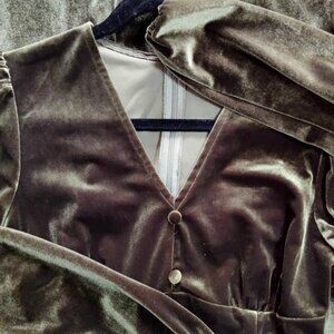 Forest Green Velvet Maxi Dress